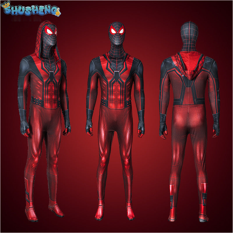 For Adult Anime Spider Man Across The Spider-Verse Cosplay Costume Miles Morales Superhero Jumpsuit