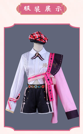 Aster Role-playing Costume Game Nu Carnival Aster Cosplay Outfits Halloween Party Set Short Pink Hair Role Play