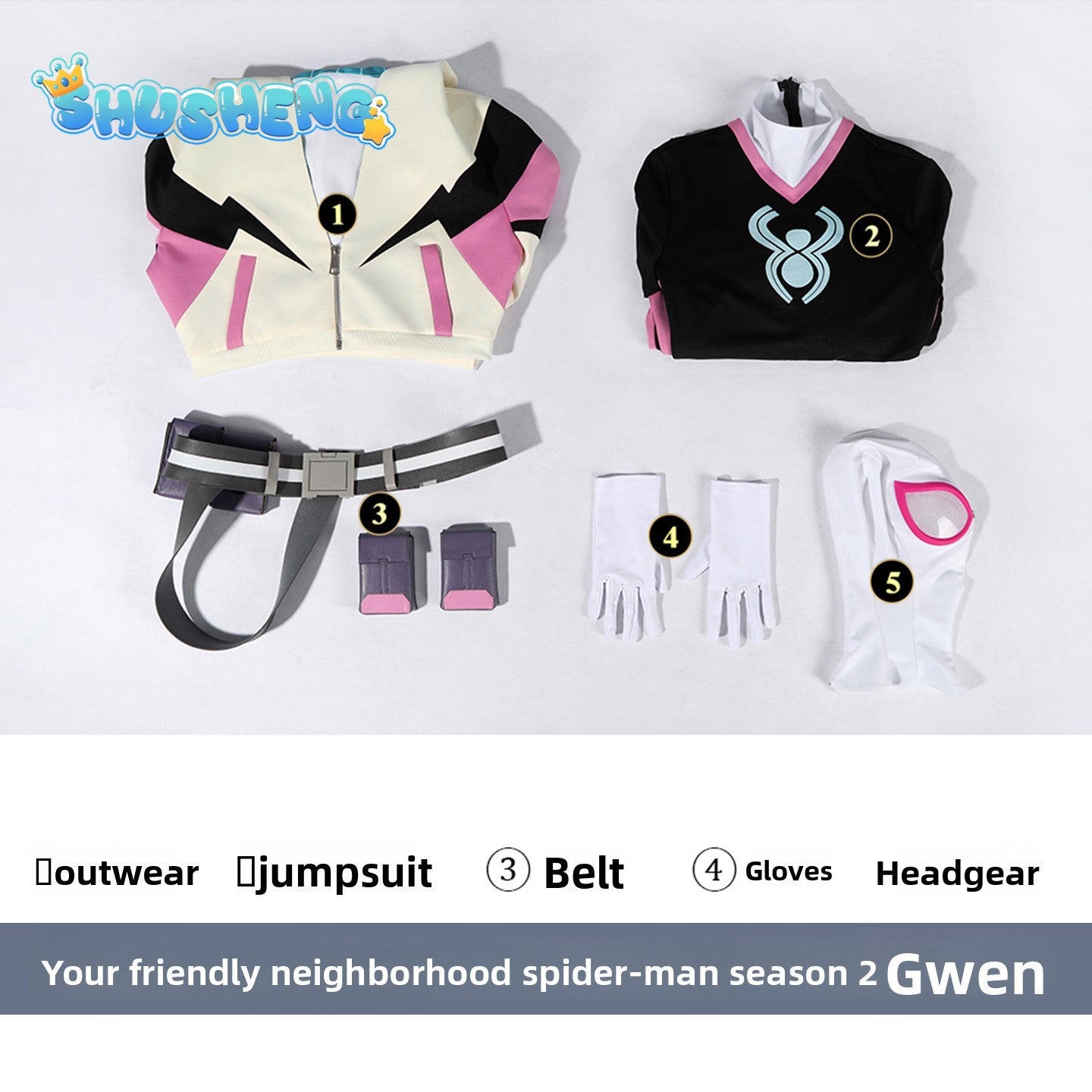 Game Cosplay Series: Your Friendly Neighborhood Spider-Man Season 2 Gwen Stacy Cosplay High quality Costume full set XXS-XXXL Shusheng