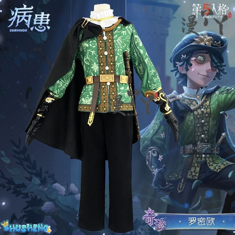 Emil Cosplay Game Identity Ⅴ Patient Costume New Romeo Cloak Hat Prop Accessories Set Party Carnival Woman Man Uniform