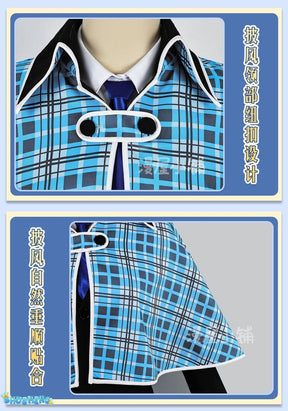 Hotori Tadase Cosplay Anime Shugo Chara! Costume Shawl Blue School Uniform Pant Suit Shirt Shorts Tie Roleplay Suits