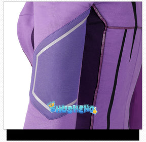 Female Hawkeye Kate Bishop Cosplay Costume with Quiver Hawkeye Super Powered Hero Outfit for Halloweewn Carnival Party