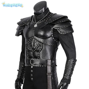 Witcher 3:Wild Huntc Geralt Cosplay Geralt Costume Handsome leather men set accessories props complete Halloween party uniform