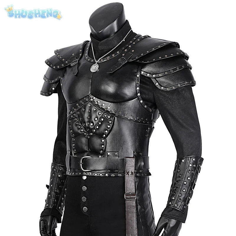 Witcher 3:Wild Huntc Geralt Cosplay Geralt Costume Handsome leather men set accessories props complete Halloween party uniform