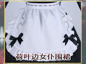 Fiona Gilman Priestess Cosplay Game Identity V Women Costume Black Dress Priestess Crismon Cosplay Wig