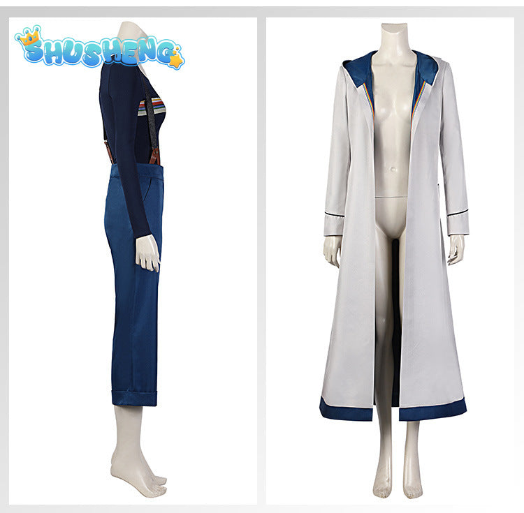 Who Are You Doctor Cosplay Jodie Woman Doctor Cosplay Costume Full Set with Long Trench Coat Outfit