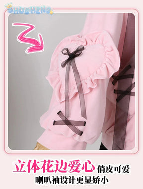Yumber vtuber makaino ririmu cosplay costumes women cute party suit pink coat dress Halloween carnival uniform custom made