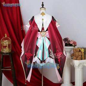Shusheng-N Honkai Star Rail Hyacine Cosplay Costume Dress Hat Uniform Amphoreus Carnival Halloween Party for Women Girls Props