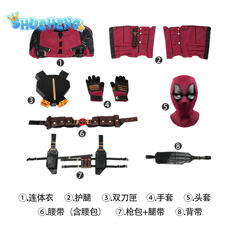 Fantasy Dead Cosplay Pool Cosplay Boys Adult Men Outfits Male Superhero Disguise Costume Bodysuit Gloves Halloween Fantasia Suit