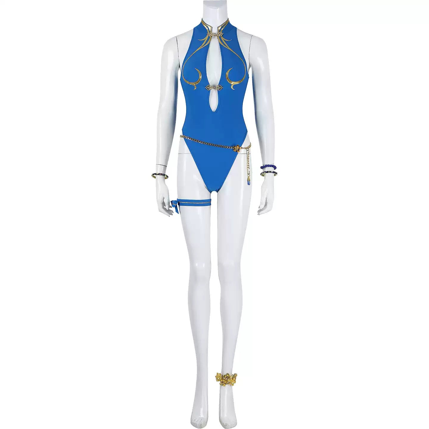 Shusheng-R Street Fighter 6 Chun-Li Cosplay Costume Sexy Swimsuit Props Accessories Women Halloween Carnival Party