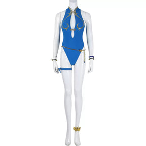Shusheng-R Street Fighter 6 Chun-Li Cosplay Costume Sexy Swimsuit Props Accessories Women Halloween Carnival Party