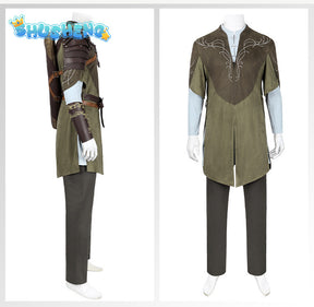 Legolas Cosplay Costume Adult Mens Elf Prince Leather Battle Suit Outfit Full Set Halloween Party Outfits Hand Made Any Size