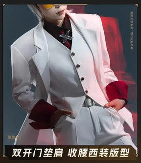 Anime To Be Hero X Cosplay Costume Hero X Uniform White Suit Orange Glasses Tie Halloween Party for Women Men Props