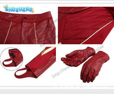 Shusheng-R The Flash Season 4 Barry Allen Cosplay New Outfit Red Jumpsuit With Boots Fancy Hero Battle Suit Halloween Carnival Costume