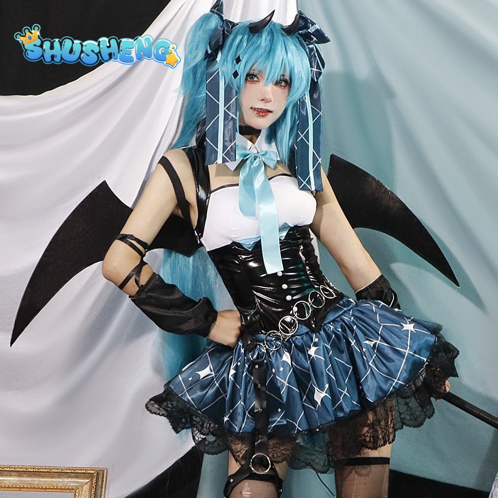 Hatsune Miku Little Devil Cosplay Dresses Miku Little Demon Raccoon Cosplay Costume Halloween Rascal Miku Cosplay Dresss