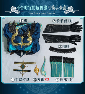 Identity V Brynhildr Vilulf Archer‌Untimely Velver.‌ Cosplay Costume Uniform Halloween Carnival Party Christmas Play Role