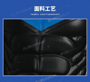 Shusheng-R Nightwing Dick Grayson Cosplay Costume 3D Jumpsuit Catsuit Zentai Man Halloween Party Bodysuit Shoes