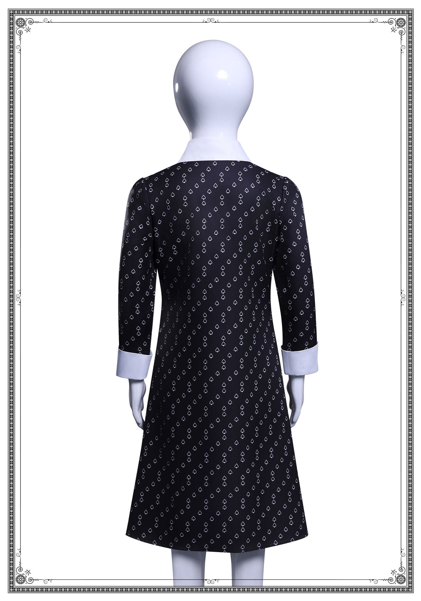 Wednesday Addams Halloween Costume Gothic Costume Wednesday Dress Black Dress White Collar Girls Halloween Costume Dusk Dress