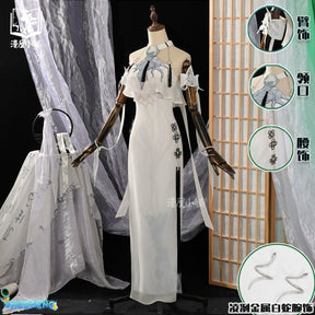 Naraka Bladepoint Viper Ning Cosplay Costume Cheongsam White Snake Role Play Halloween Carnival Uniform Anime Clothing