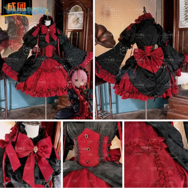 Anime Re:Zer Ram Cosplay Garage Kit Costume Halloween Party Sweet Lolita Dress Accessories Props Wig Set Woman Man MaidUniform