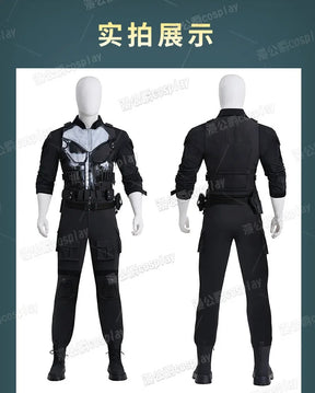 Movie Frank Castle Cosplay Daredevil Cos Born Again Costume Halloween Men's Fantasy Uniform Coat Pants Props Shoes Handsome Set