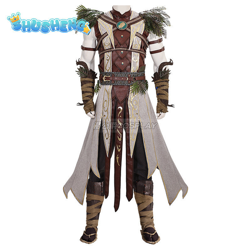 Halsin Cosplay Costume BG3 Halsin Battle Suit With Shoes Custom Made Male Halloween Carnival Party Outfit