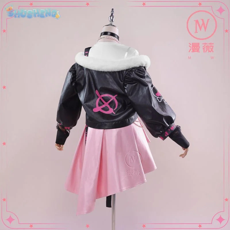 Luo Tianyi  Virtual idol Cosplay Vsinger underground rock Costume Coat dress earring prop set Halloween fashion women uniform