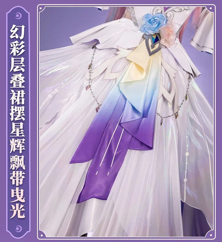 Shusheng-R Honkai: Star Rail Cyrene Women Elegant Dress Uniform Cosplay Costume Headwear props Halloween Party Role Play Outfit