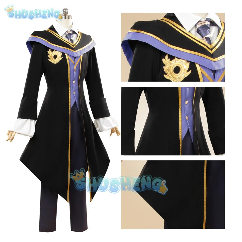 Game Identity ⅤJoseph Desaulniers Former Count Desaulniers Cosplay Costume Photographer Black School Uniform Wig Man Party Suit