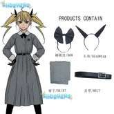 Kikoru Shinomiya Cosplay Costume  Anime Kaiju No. 8 Gray Dress Uniform Headwear Halloween Party Women