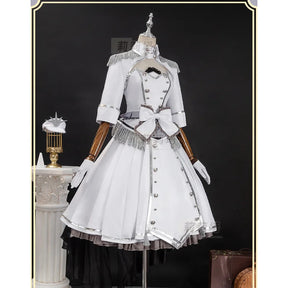Shusheng-R Tokisaki Kurumi Nightmare Cosplay DATE A LIVE The White Queen Costume Halloween Party Lolita Dress Wig Props Women's Sweet Set