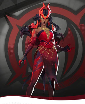 Game Rivals Scarlet Cosplay Witch Costume Emporium Matron Red Top Skirt Outfit Full Set Halloween Scarlet Fantasia Costumes
