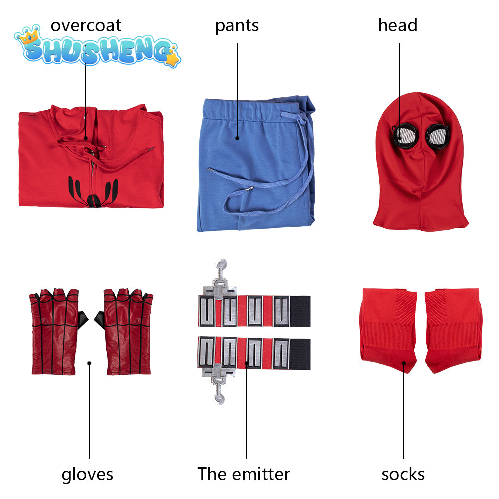 Spider-Man Costume Cosplay Peter Parker Spiderman Casual Suit Movie Spider-Man : Homecoming Cosplay Costume Halloween