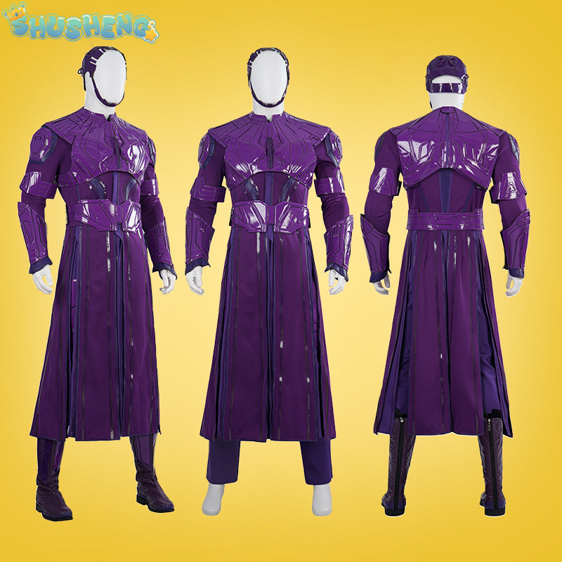 Adult Halloween Guardians Vol.3 High Evolutionary Cosplay Costume Purple Leather Coat High Evolutionary Suit Breastplat Helmets