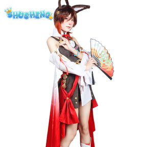 Game Honkai Star Rail Tingyun Cosplay Costume Women Sexy DressEars Tail Headwear Halloween Carnival Clothes