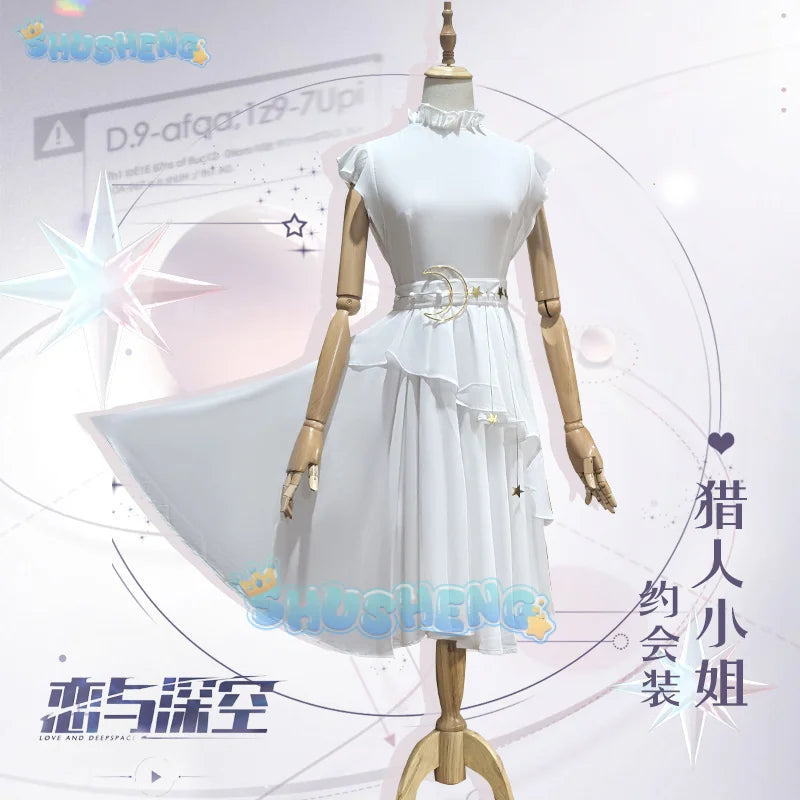 Shusheng Love and Deepspace Heroines Cosplay Costume White Dress Date Outfit Daily Wear Uniform Halloween Party Women Men Props