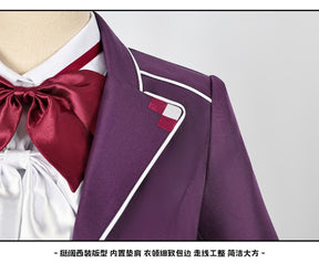 Game Diabolik Lovers Komori Yui Cosplay Costume Wig Fashion Purple Suit Uniform Dress Set for Women Halloween Party Role Play