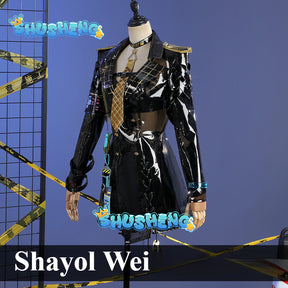 Naraka: Bladepoint Shayol Wei Cosplay Costume Anime Shayol Wei E-sports PU Jacket Halloween Costumes