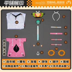 Zenless Zone Zero Alice Thymefield Swimsuit Cosplay Costume Swimsuit Halloween Carnival Party Christmas Play Role Clothing