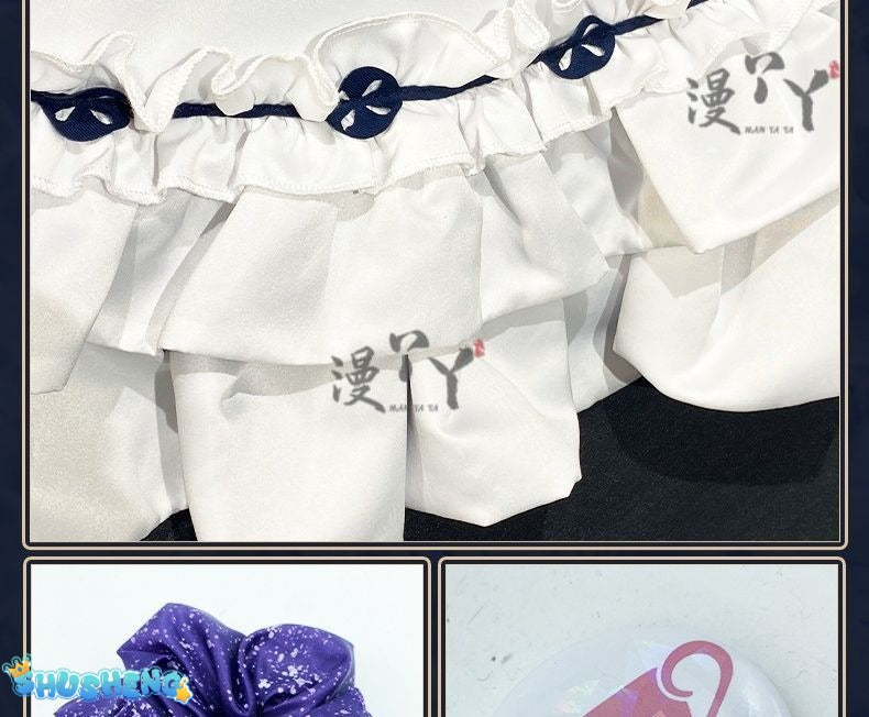 Blue Archive cosplay Misono Mika Cosplay Costumes  Princess Girl Wedding Satin Dress Shawl Headwear Suit Costume