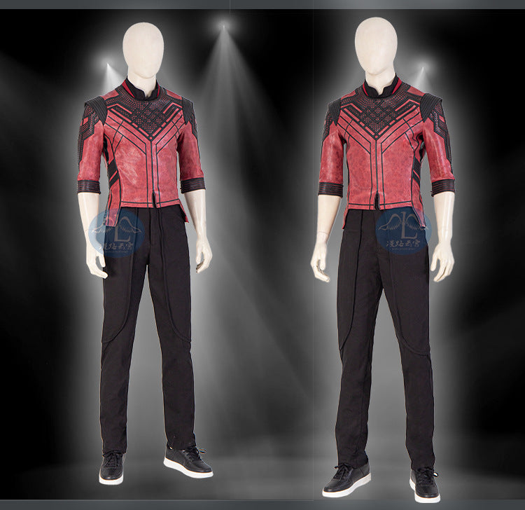 Movie Master of Kung Fu Cosplay Costumes Shang-Chi and the Legend of the Ten Rings PU Tops Pants Shoes Halloween Adult Suits