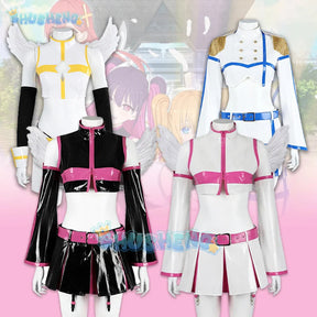 Lilysa Amano Liliel Cosplay Costume Wig Skirt Anime 2.5 Dimensional Seduction Uniform Wings Headwear Halloween Party for Women