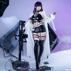 NIKKE：The Goddess of Victory Mihara Cosplay Costume Halloween Carnival Tie up black sexy jumpsuit accessories props uniform set