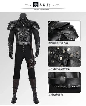 Witcher 3:Wild Huntc Geralt Cosplay Geralt Costume Handsome leather men set accessories props complete Halloween party uniform