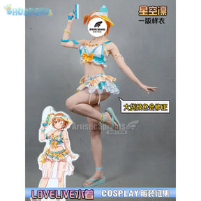 Anime LoveLive! Rin Hoshizora Cosplay Costume Women Halloween Party Sweet Top Skirt Headwear Set Summer Vacation Beach swimwear