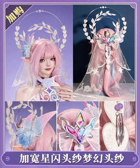 Shusheng-R Honkai: Star Rail Cyrene Women Elegant Dress Uniform Cosplay Costume Headwear props Halloween Party Role Play Outfit