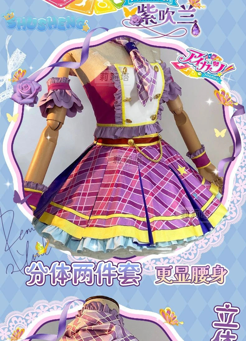 Kiriya Aoi shibuki ran Cosplay Anime Aikatsu！Costume Sweet Cute Lolita Dress  Accessories prop Halloween Party Women's Uniform