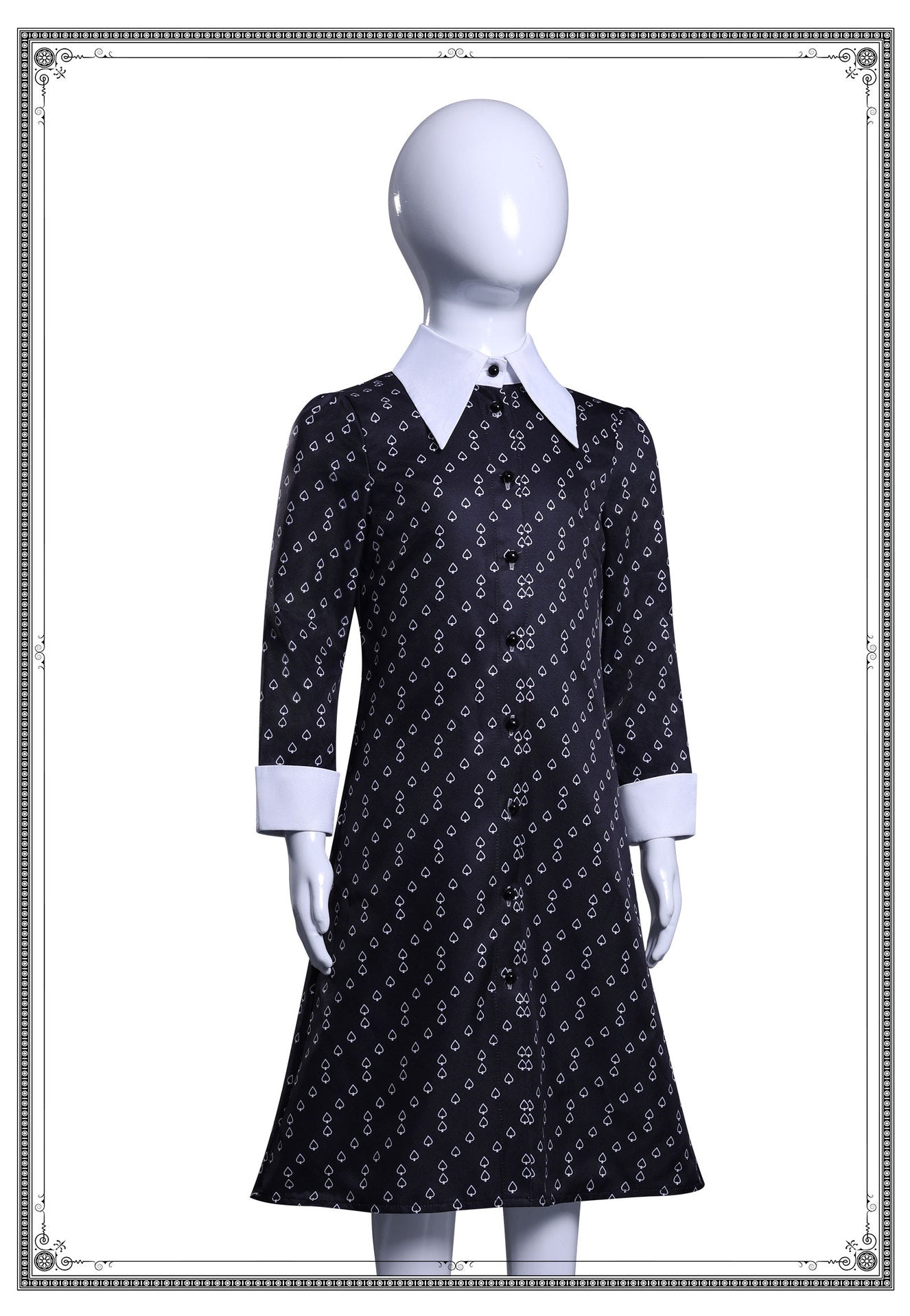Wednesday Addams Halloween Costume Gothic Costume Wednesday Dress Black Dress White Collar Girls Halloween Costume Dusk Dress