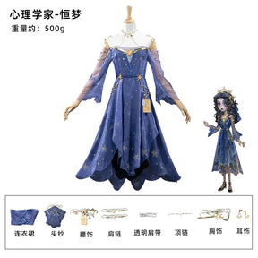 Shusheng-N Game Identity Ⅴ Ada Mesme  Psychologist Cosplay Costume Crown headwear glasses props wig dress set Halloween sexy purple uniform