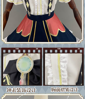 Anime Virtual YouTuber Ace Taffy Cosplay Costume VTuber British Style School Uniform Shirt Strap Dress Wig Woman Cute Party Suit